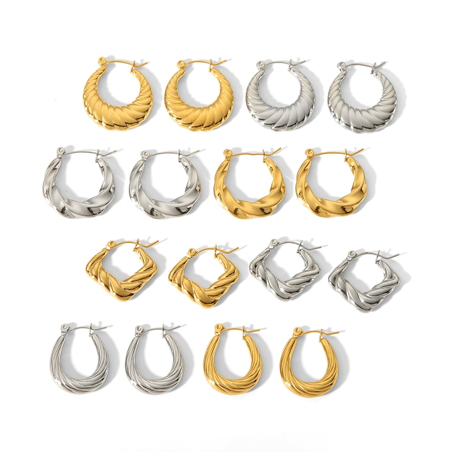 1 Paar klassische, modische, 18 Karat vergoldete Hornohrringe aus Edelstahl für Damen zum täglichen Tragen Bild5