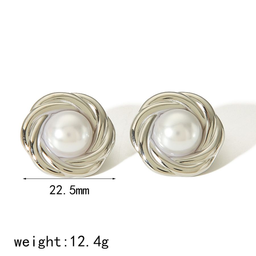 1 paire de boucles d&#39;oreilles élégantes et stylées en acier inoxydable plaqué or 18 carats avec pierre d&#39;œil de tigre incrustée de formes géométriques rondes pour bijoux pour femmes à porter au quotidien Image7