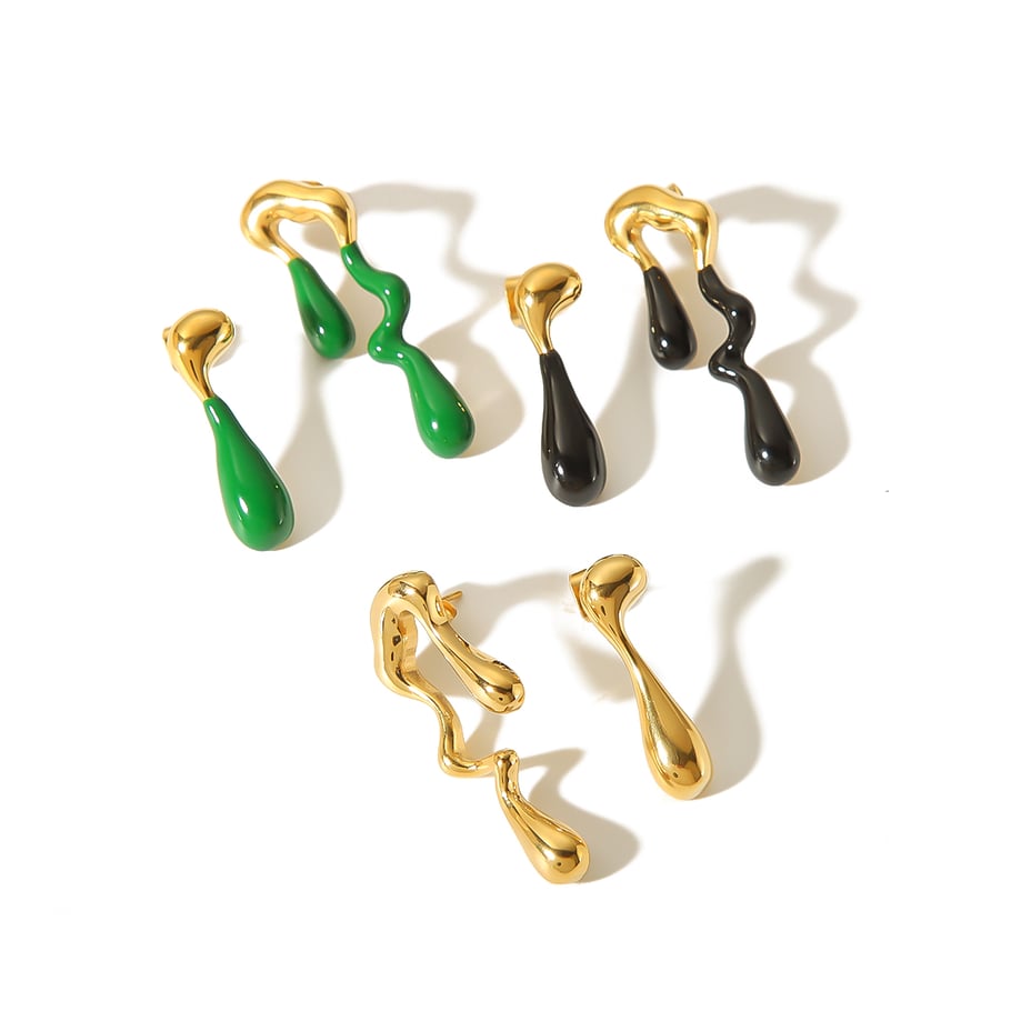 1 Paar Ohrstecker aus Edelstahl im Retro-Stil der Classic-Serie, 18 Karat vergoldet, für Damen Bild5