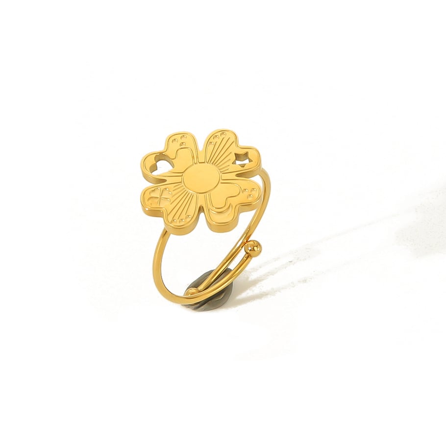 1 piece of classic fashion 18k gold-plated stainless steel butterfly love heart-shaped adjustable ring for women's jewelry for daily wear Picture9