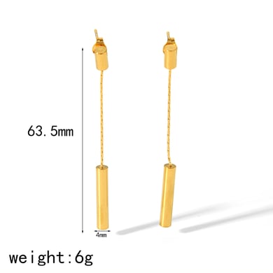 1 pair of classic fashion 18k gold-plated stainless steel geometric earrings for women for daily wear h5 Picture7