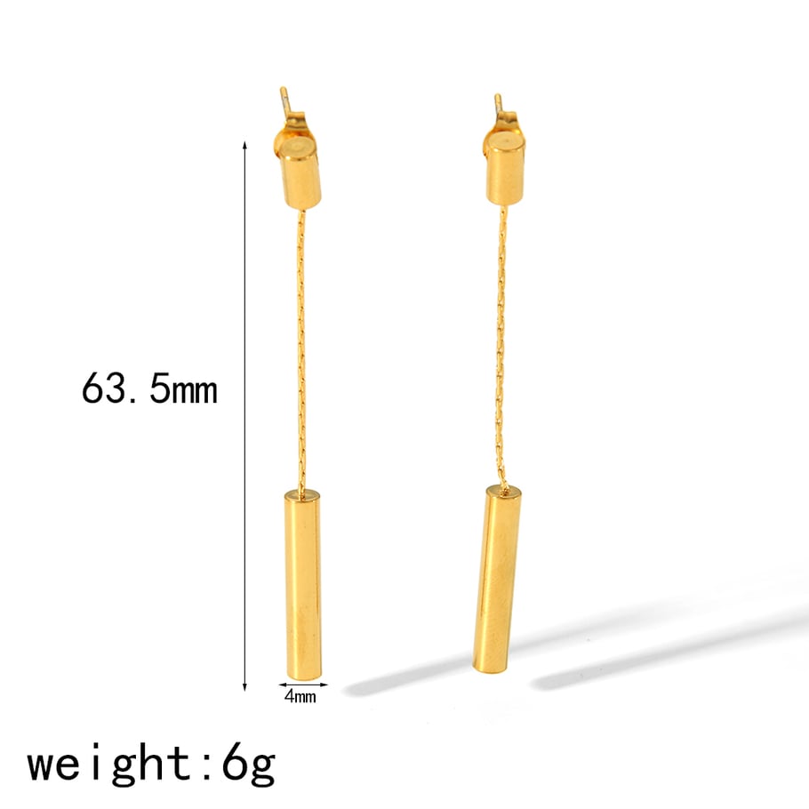 1 pair of classic fashion 18k gold-plated stainless steel geometric earrings for women for daily wear Picture7