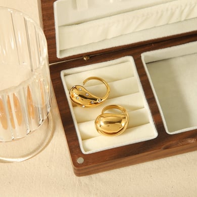 1 Stück kreativer und modischer 18 Karat vergoldeter Edelstahl-Diamant-Delfinring, geeignet für den Alltag von Frauen h5 Bild5