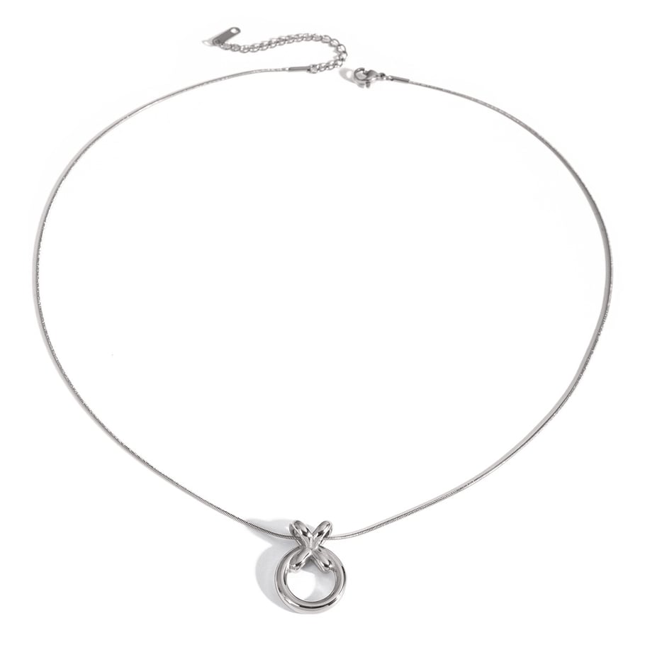 Unique design 18k gold stainless steel/XO integrated pendant necklace European and American cold style circle titanium steel necklace Picture5
