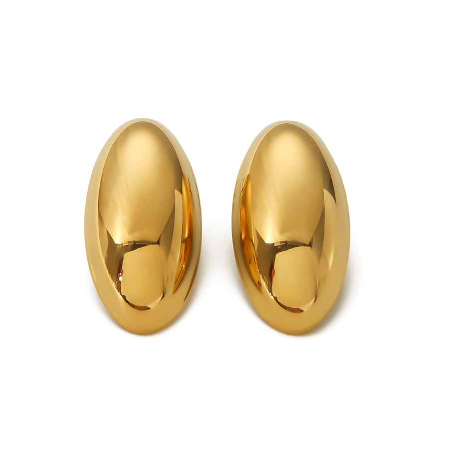 1 Paar kreative, klassische, glänzende, lange, ovale Ohrringe aus 18 Karat vergoldetem Edelstahl für Damenschmuck zum täglichen Tragen Bild6