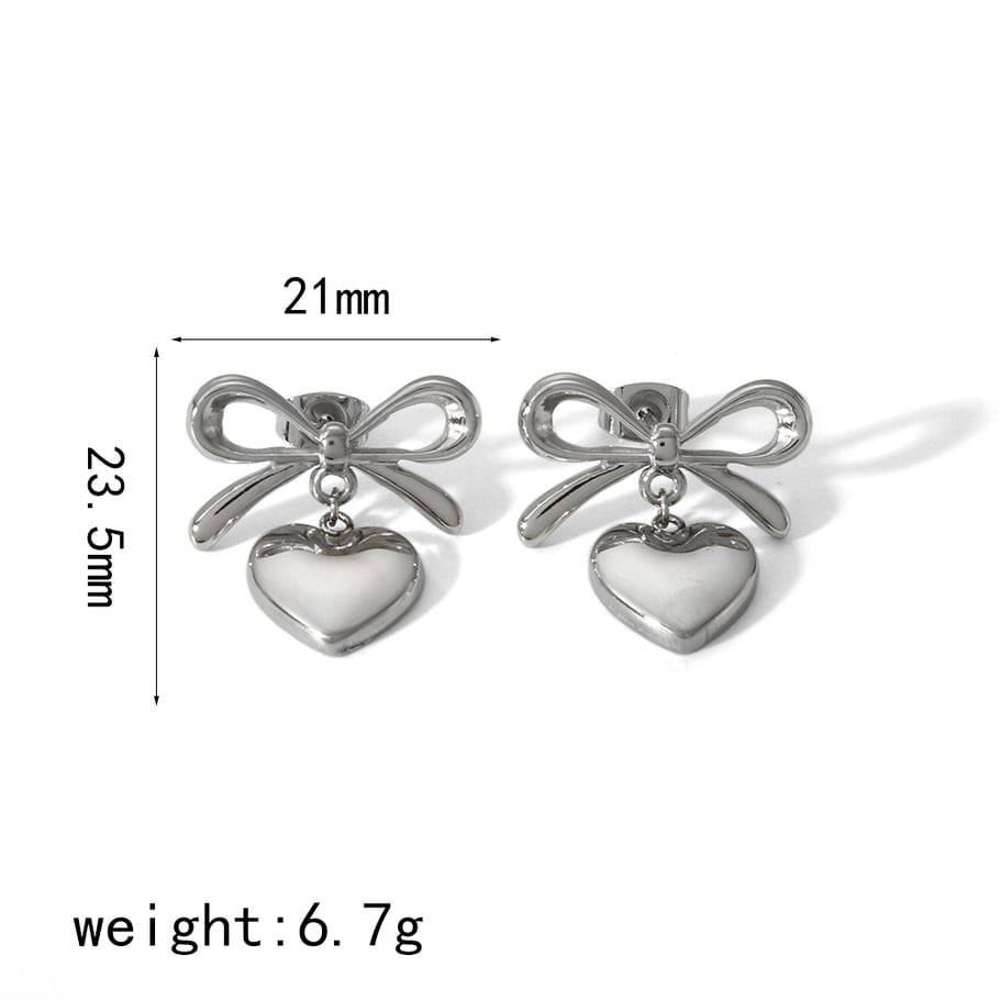 1 Paar kreative und modische Ohrringe mit Schleifenanhänger aus 18 Karat vergoldetem Edelstahl, farblich passend für Damenschmuck zum täglichen Tragen Bild7