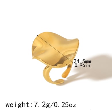 1 paire de bagues rondes ouvertes géométriques en acier inoxydable plaqué or , simples et élégantes, pour bijoux pour femmes à porter au quotidien h5 Image4