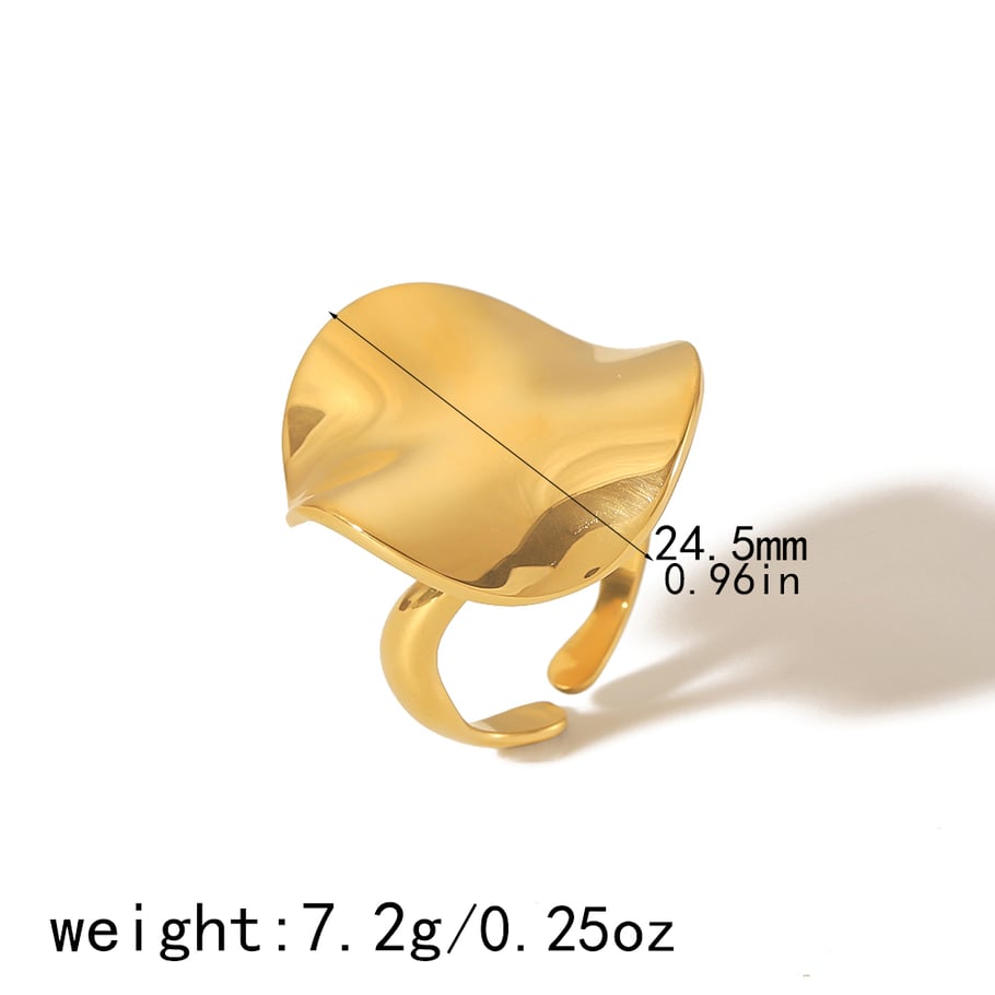 1 paire de bagues rondes ouvertes géométriques en acier inoxydable plaqué or , simples et élégantes, pour bijoux pour femmes à porter au quotidien Image4