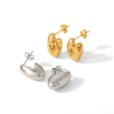1 pair of creative and fashionable 18k gold-plated stainless steel irregular geometric earrings for women for daily wear h5 Picture5