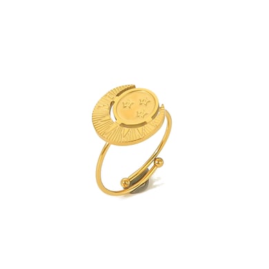 1 piece of classic fashion 18k gold-plated stainless steel butterfly love heart-shaped adjustable ring for women's jewelry for daily wear h5 Picture7