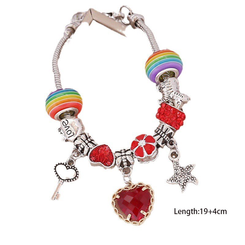 Bracelet Panjia transfrontalier européen et américain, nouveau bijou à main en cristal d&#39;amour DIY B295 Image5