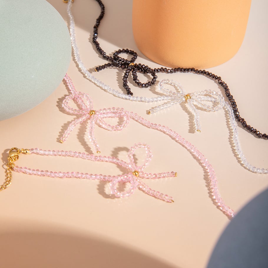 Europäische und amerikanische grenzüberschreitende INS-Stil Mode Licht Luxus High-End 18 Karat Gold Edelstahl Bogen Perle Ohrringe Ohrringe Zubehör für Frauen Bild4