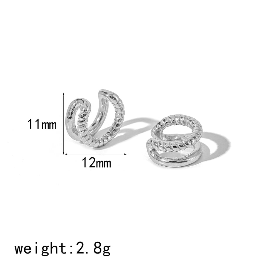 1 Paar stilvolle, geometrisch gedrehte, lineare Ohrclips aus 18 Karat vergoldetem Edelstahl für den täglichen Gebrauch durch Damen Bild7