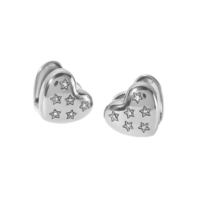 1 Paar klassische, modische, doppelseitige Diamant-Herzohrringe aus 18 Karat vergoldetem Edelstahl für Damenschmuck zum täglichen Tragen h5 Bild7