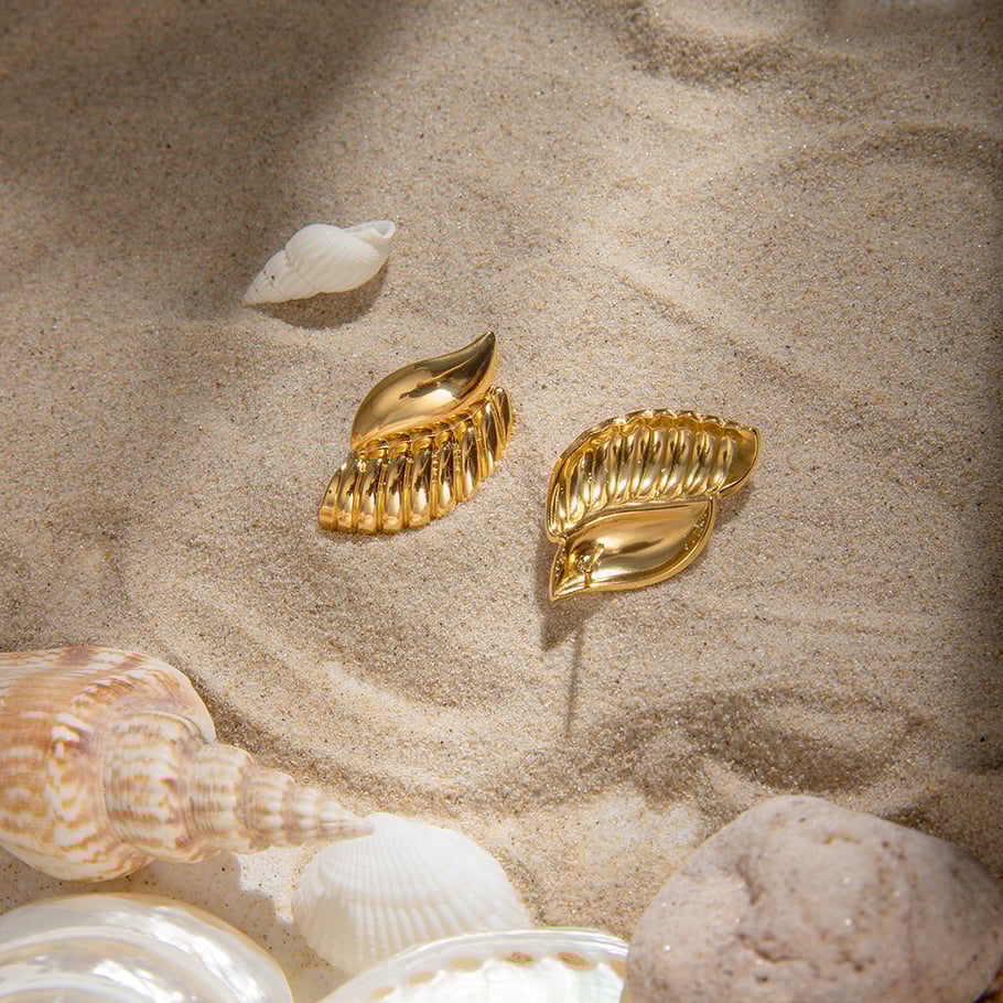 europäische und amerikanische grenzüberschreitende -stil damen einfache und modische 18 karat gold edelstahl doppelschichtige glänzende wassertropfen ohrringe ohrringe Bild2