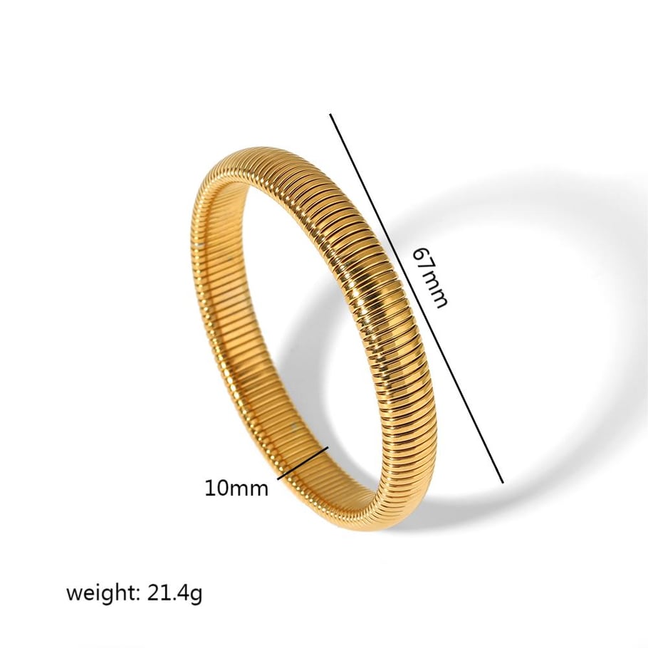1 piece of European and American style fashion 18k gold-plated stainless steel elastic bracelet for women's jewelry for daily wear Picture5