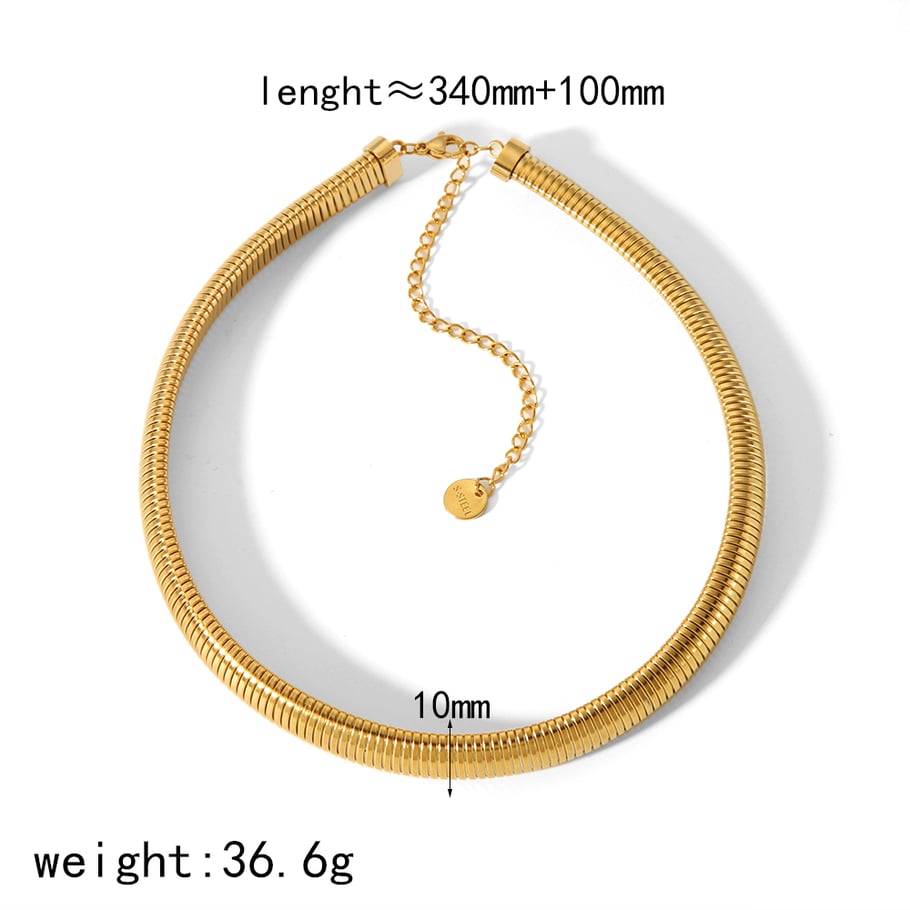 1 Paar personalisierte modische elastische Halskette aus 18 Karat vergoldetem Edelstahl für Damen, Schmuck für den Alltag Bild5