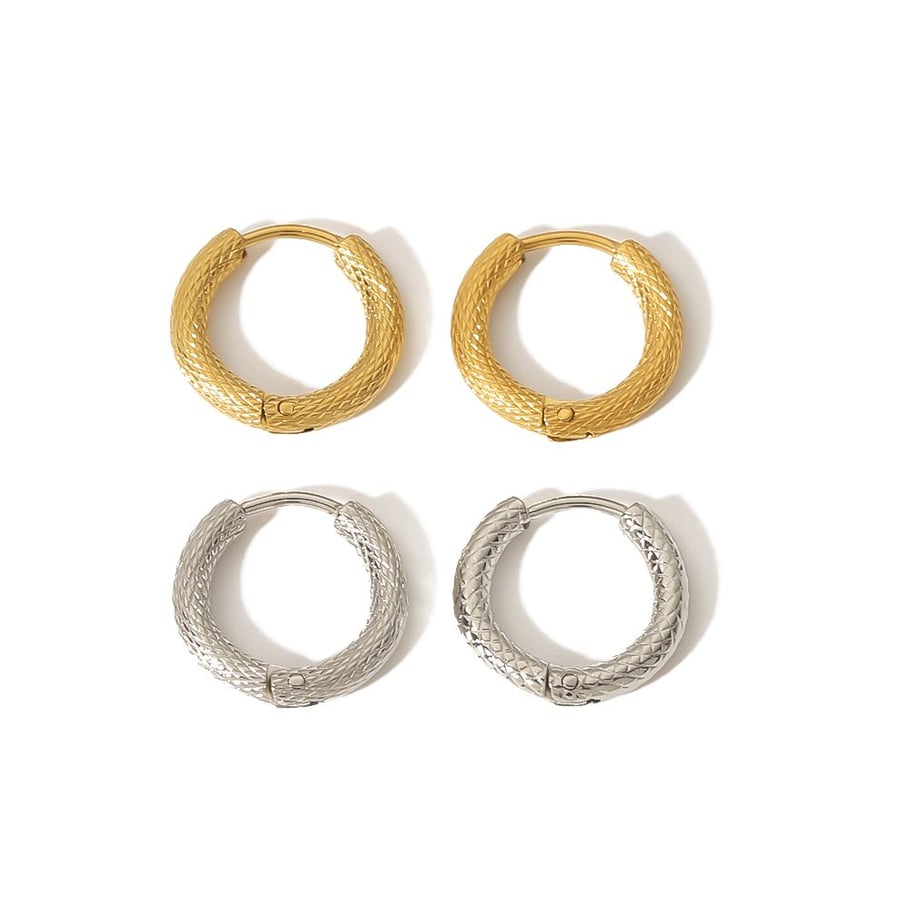 1 Paar schlichte und modische Ohrringe aus 18 Karat vergoldetem Edelstahl mit geometrischem Rautenmuster als Damenschmuck für den Alltag Bild5