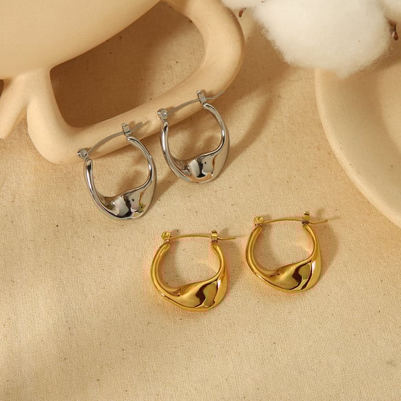 1 paar eenvoudige en modieuze 18k vergulde geometrische twist creolen voor dames sieraden voor dagelijks gebruik