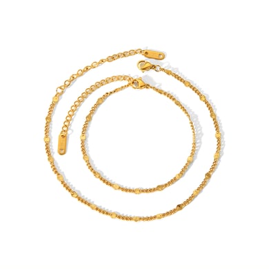 1 piece of simple and fashionable 18K gold-plated stainless steel geometric chain bracelet for women for daily wear h5 Picture5