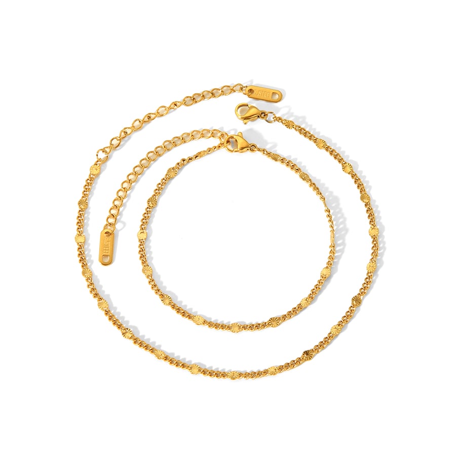 1 piece of simple and fashionable 18K gold-plated stainless steel geometric chain bracelet for women for daily wear Picture5