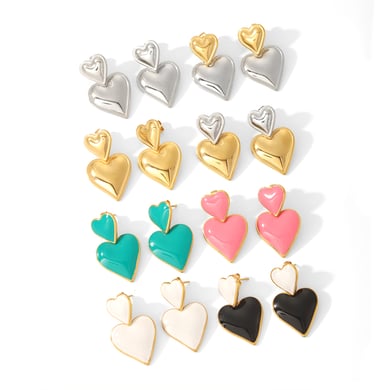 1 Paar elegante und modische Ohrringe aus 18 Karat vergoldetem Edelstahl mit bunten Öltropfen-Anhängern für Damen, Schmuck für den Alltag h5 Bild3