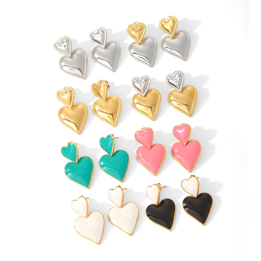 1 Paar elegante und modische Ohrringe aus 18 Karat vergoldetem Edelstahl mit bunten Öltropfen-Anhängern für Damen, Schmuck für den Alltag Bild3