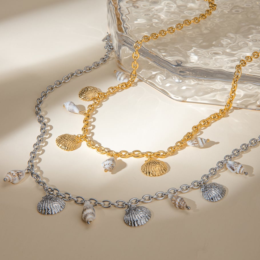 europäische und amerikanische grenzüberschreitende -stil persönlichkeit vielseitig exquisite 18 karat gold edelstahl seestern perlenanhänger halskette schmuck  Bild6