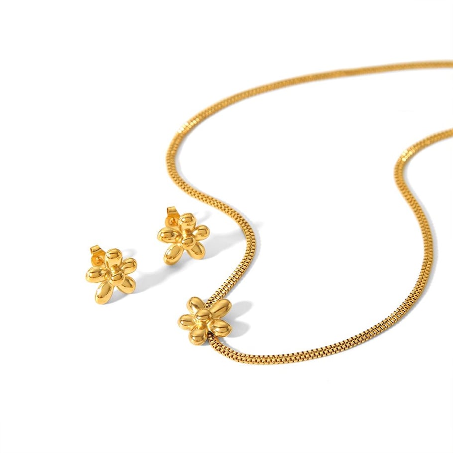1 Stück exquisite und modische Blumenkette aus 18 Karat vergoldetem Edelstahl für Damen zum täglichen Tragen Bild5