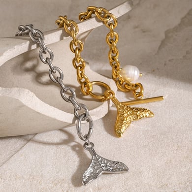 18k gold stainless steel starfish shell conch bracelet 2024 European and American summer new ocean series titanium steel bracelet h5 Picture7