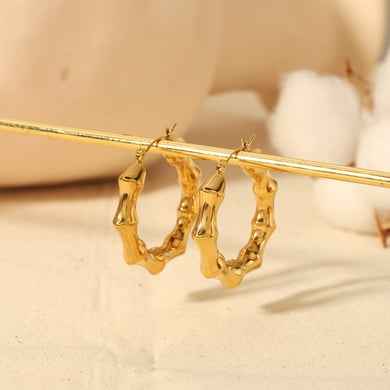 1 pair of classic fashion 18k gold-plated stainless steel multi-sided hollow earrings for women's jewelry for daily wear h5 Picture5