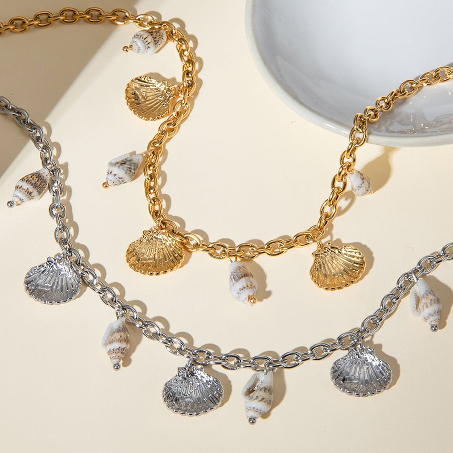 europäische und amerikanische grenzüberschreitende -stil persönlichkeit vielseitig exquisite 18 karat gold edelstahl seestern perlenanhänger halskette schmuck  Bild5