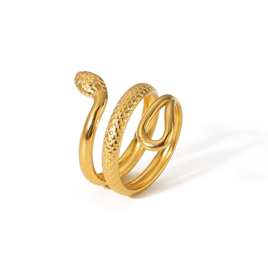 1 Pair Simple Series Classic Geometric Stainless Steel 18K Gold Plated Women Single Ring Picture4