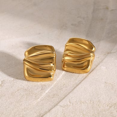 1 Piece Classic Simple Style Square Shape Stainless Steel 18K Gold Plated Women's Stud Earrings h5 Picture5