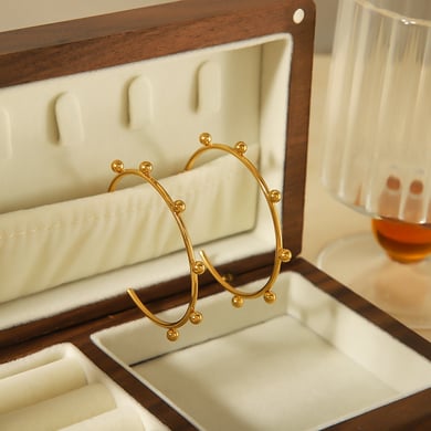 1 Paar klassische, modische, geometrische C-förmige Ohrringe aus 18 Karat vergoldetem Edelstahl für Damen, Schmuck für den Alltag h5 Bild2