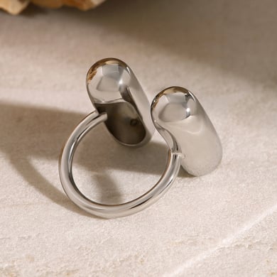 1 Piece Simple Style Geometric Stainless Steel 18k Gold Plated Women's Adjustable Rings h5 Picture10