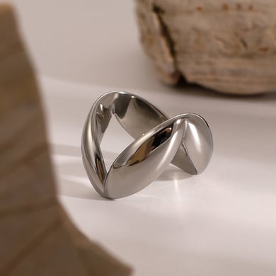 1 Piece Simple Style V Shape Stainless Steel 18K Gold Plated Women's Single Ring h5 Picture6