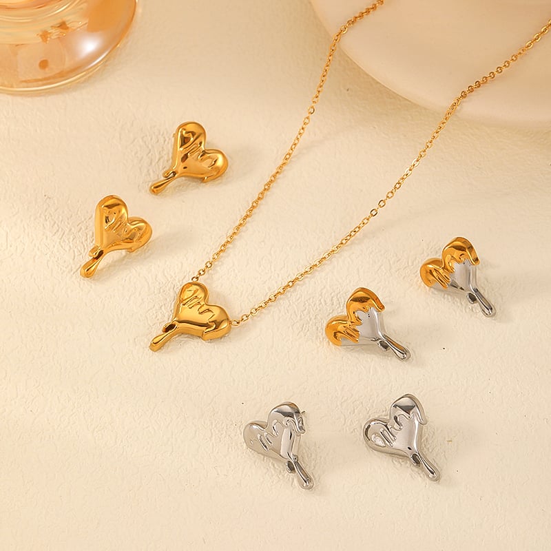 1 Pair Simple Series Classic Heart Stainless Steel Women Stud Earrings Picture4