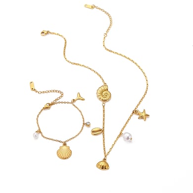 1 Piece Simple Series Sweet Geometric Stainless Steel 18K Gold Plated Artificial Pearl Women Pendant necklaces h5 Picture5
