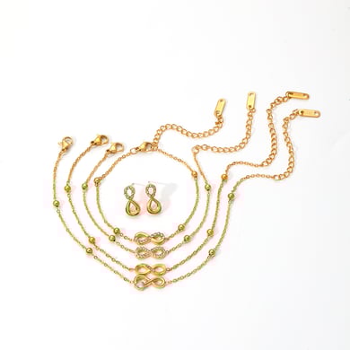 1 piece of exquisite and fashionable 18k gold-plated stainless steel diamond 8-shaped bracelet for women for daily wear h5 Picture5