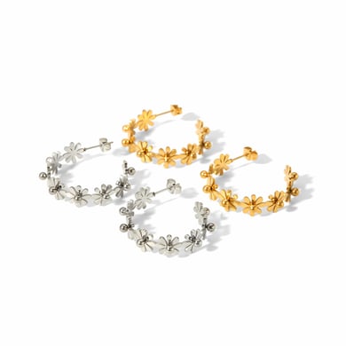 1 Paar einfache Serie süße geometrische Edelstahl 18 Karat vergoldet Frauen Ohrstecker h5 Bild5