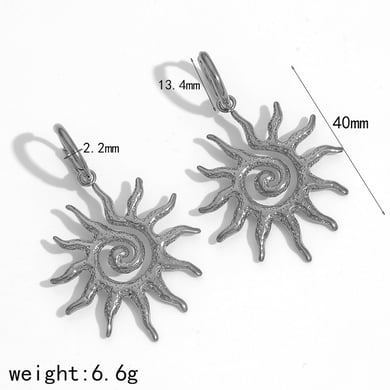 1 Paar Ohrstecker im Sonne/Mond-Stil, 18 Karat vergoldet h5 Bild6