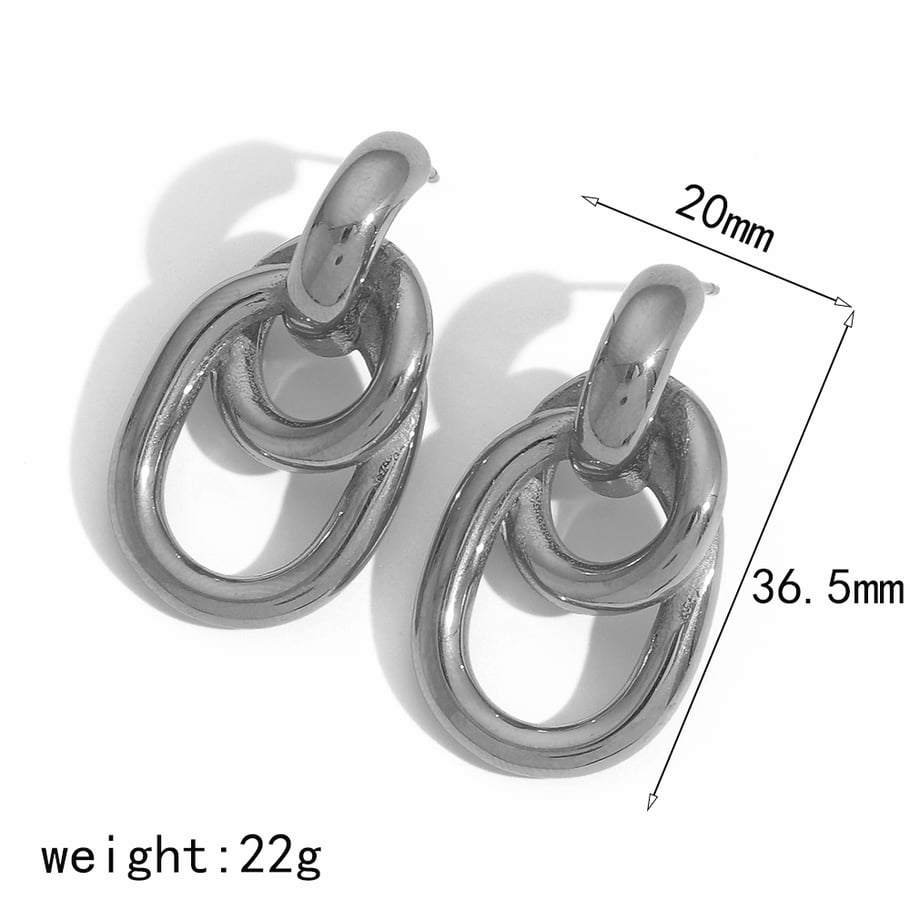 1 Pair Retro Geometric 18K Gold Plated Stud Earrings Picture8