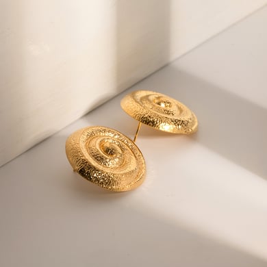 1 Pair Simple Series Simple Geometric Stainless Steel 18K Gold Plated Women Stud Earrings h5 Picture6