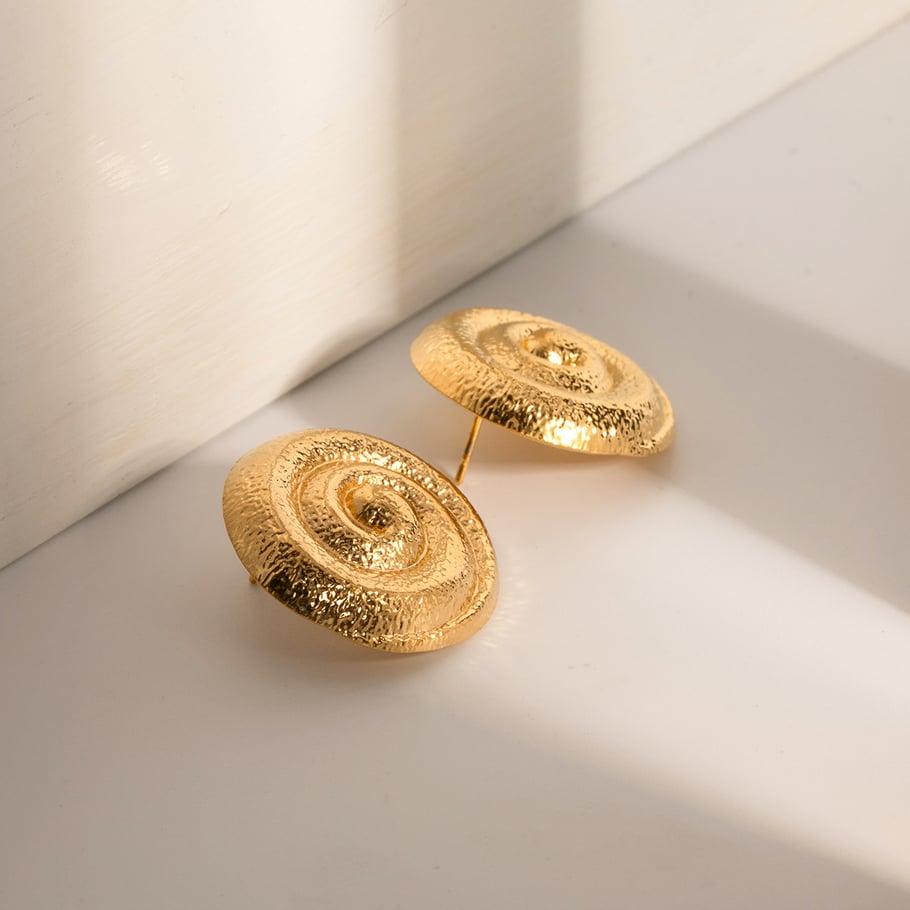 1 Pair Simple Series Simple Geometric Stainless Steel 18K Gold Plated Women Stud Earrings Picture6
