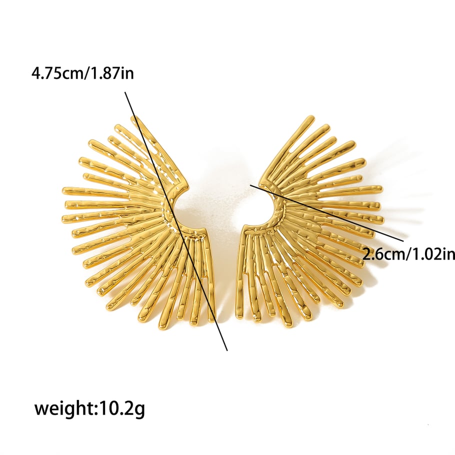 1 Pair Luxurious Series ins style Geometric 18K Gold Plated Zircon Stud Earrings Picture4