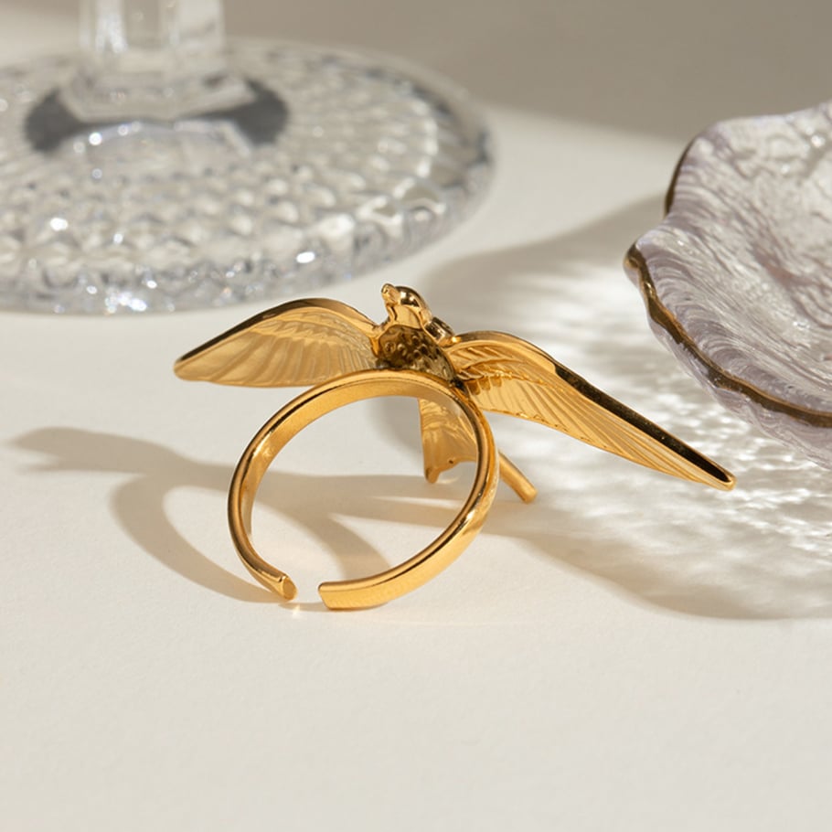 1 Pair Simple Series ins style Animal Stainless Steel 18K Gold Plated Women Adjustable Rings Picture4