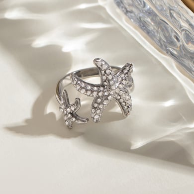 1 paire de bagues ajustables pour femme en acier inoxydable plaqué or 18 carats avec strass, style tortue, série simple h5 Image4