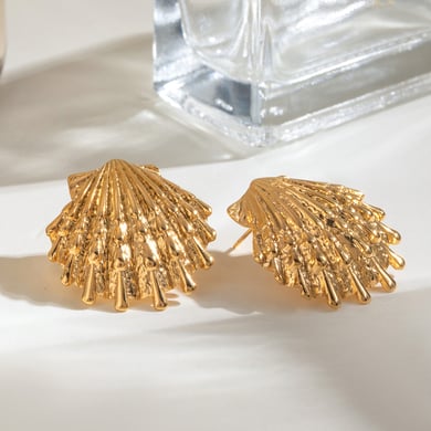1 Pair Simple Series ins style Turtle Stainless Steel 18K Gold Plated Women Stud Earrings h5 Picture4
