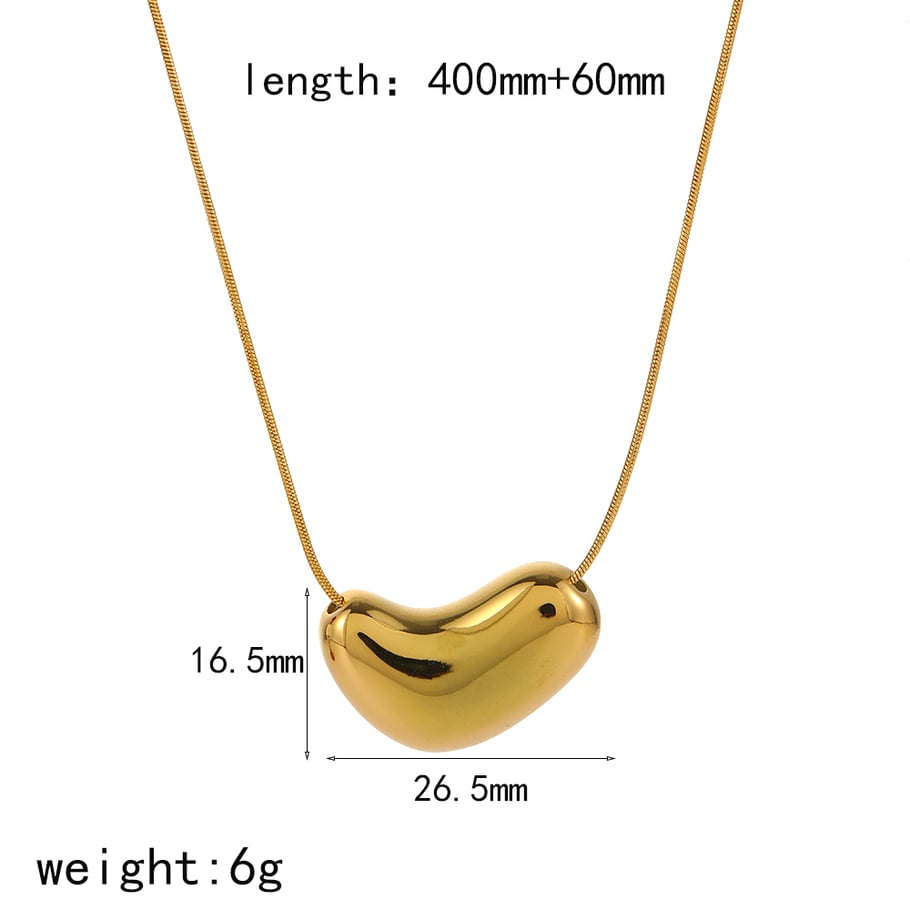 1 Piece Simple Series Daily Geometric 18K Gold Plated Chain Necklaces Picture7
